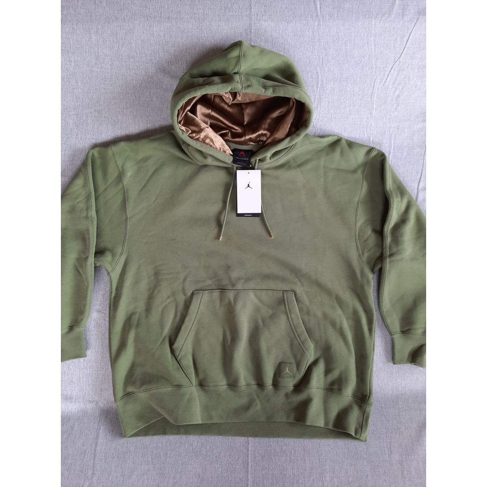 Air Jordan Men Medium Oversized Scuba Style Hoody Drawstring Golden Line Sweater